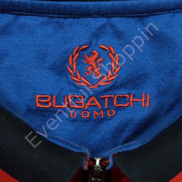 Bugatchi Uomo Polo Shirt Mens M Orange 1/4 Zip Short Sleeve Mesh Cotton - Picture 5 of 8